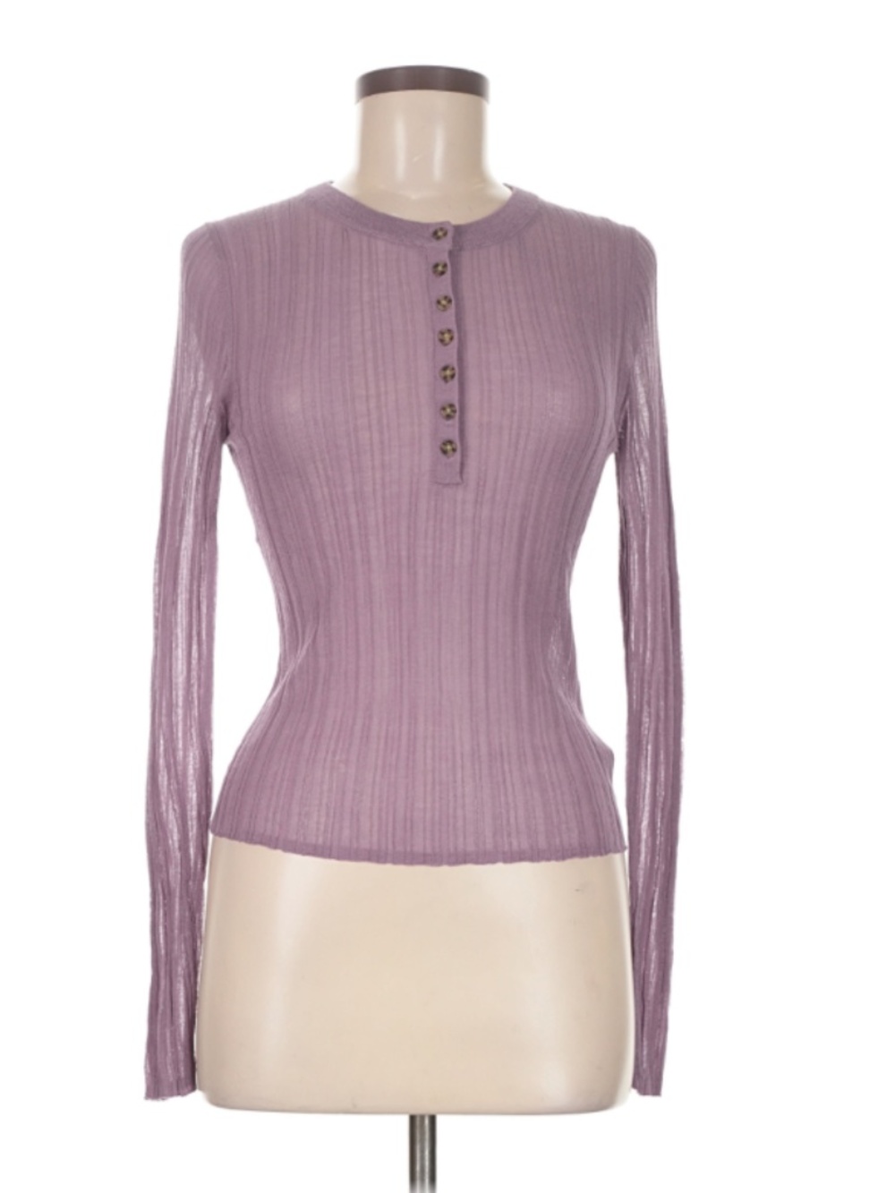 Gap Size M Long Sleeve Henley Purple Top